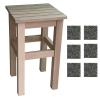 Taboret stołek Prosty naturalny drewno bukowe lite 45 cm naturalne drewno bukowe